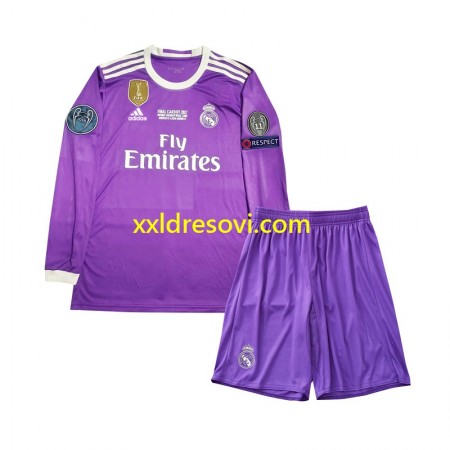 Real Madrid 2016 Retro Gostujući Dječji Nogometni Dres Dugim Rukavima